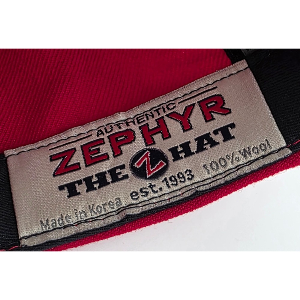 Zephyr Ohio State Buckeyes Fitted Hat Size 7 Red 100% Wool Embroidered NCAA Cap - Picture 11 of 13